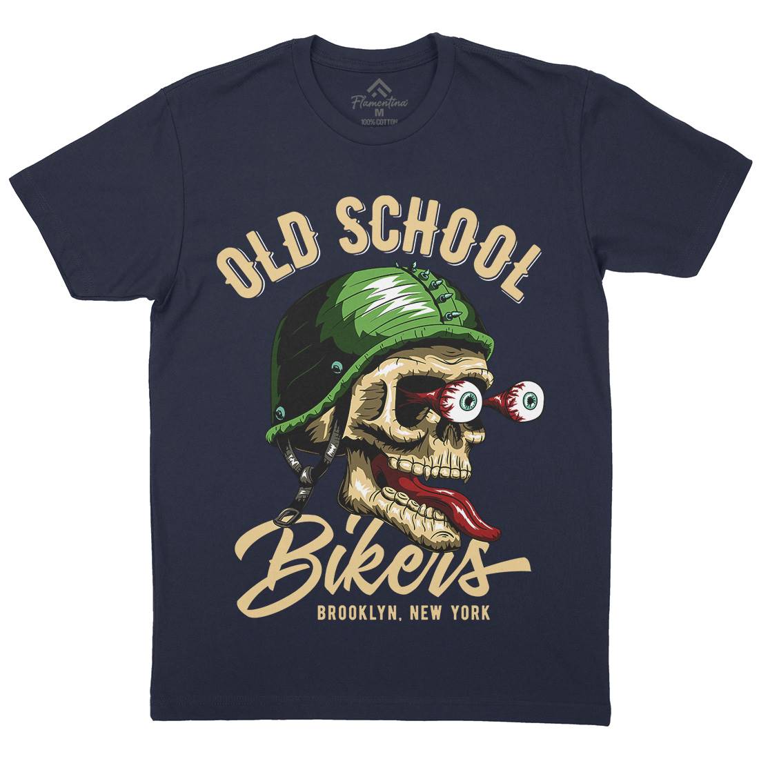 Oldschool Biker Mens Crew Neck T-Shirt Motorcycles C812