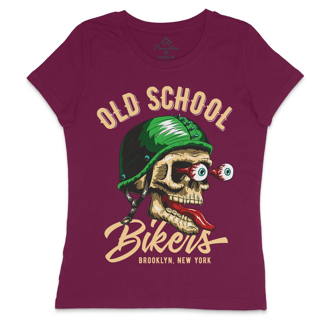 Oldschool Biker Womens Crew Neck T-Shirt Motorcycles C812