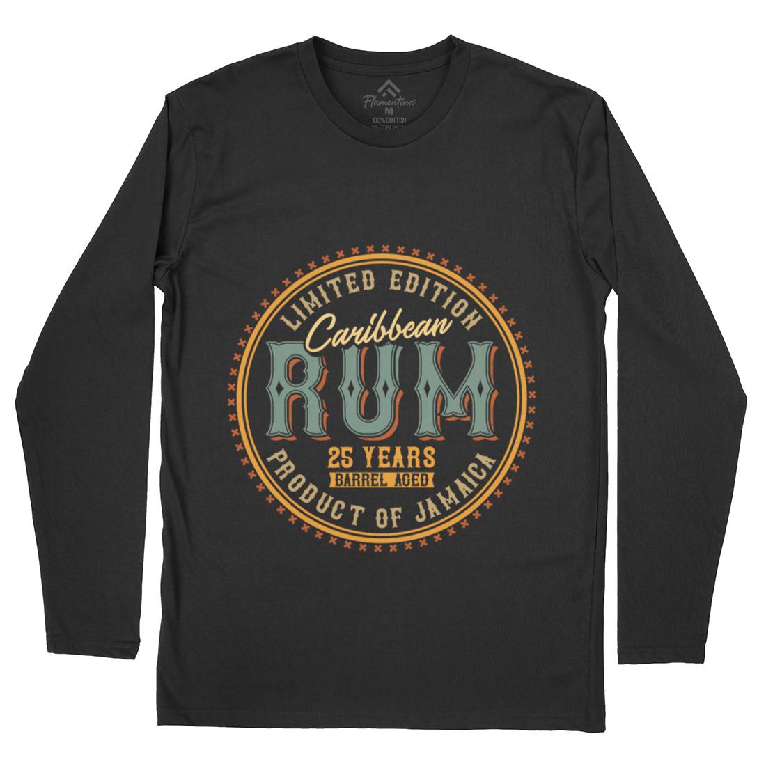 Caribbean Rum Mens Long Sleeve T-Shirt Drinks C816