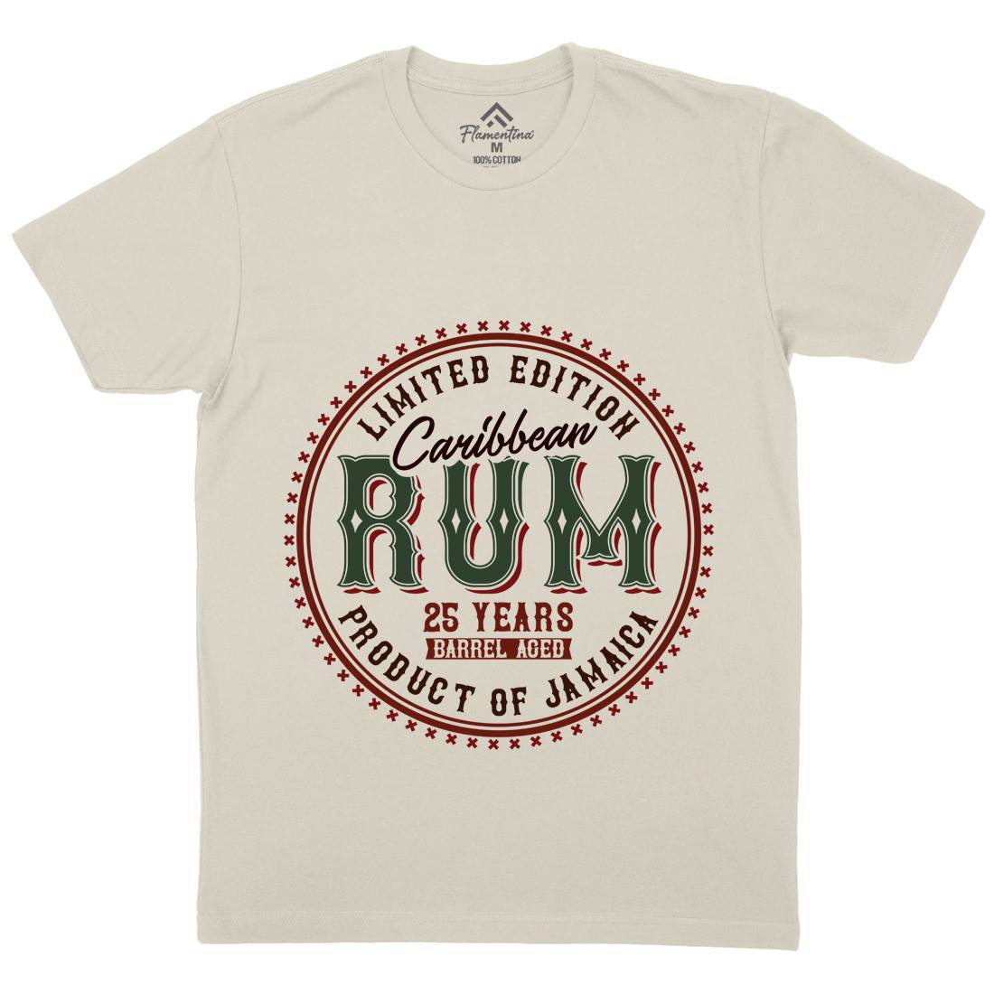 Caribbean Rum Mens Organic Crew Neck T-Shirt Drinks C816