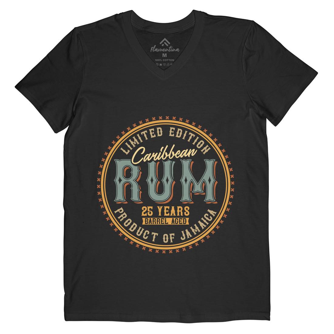 Caribbean Rum Mens V-Neck T-Shirt Drinks C816