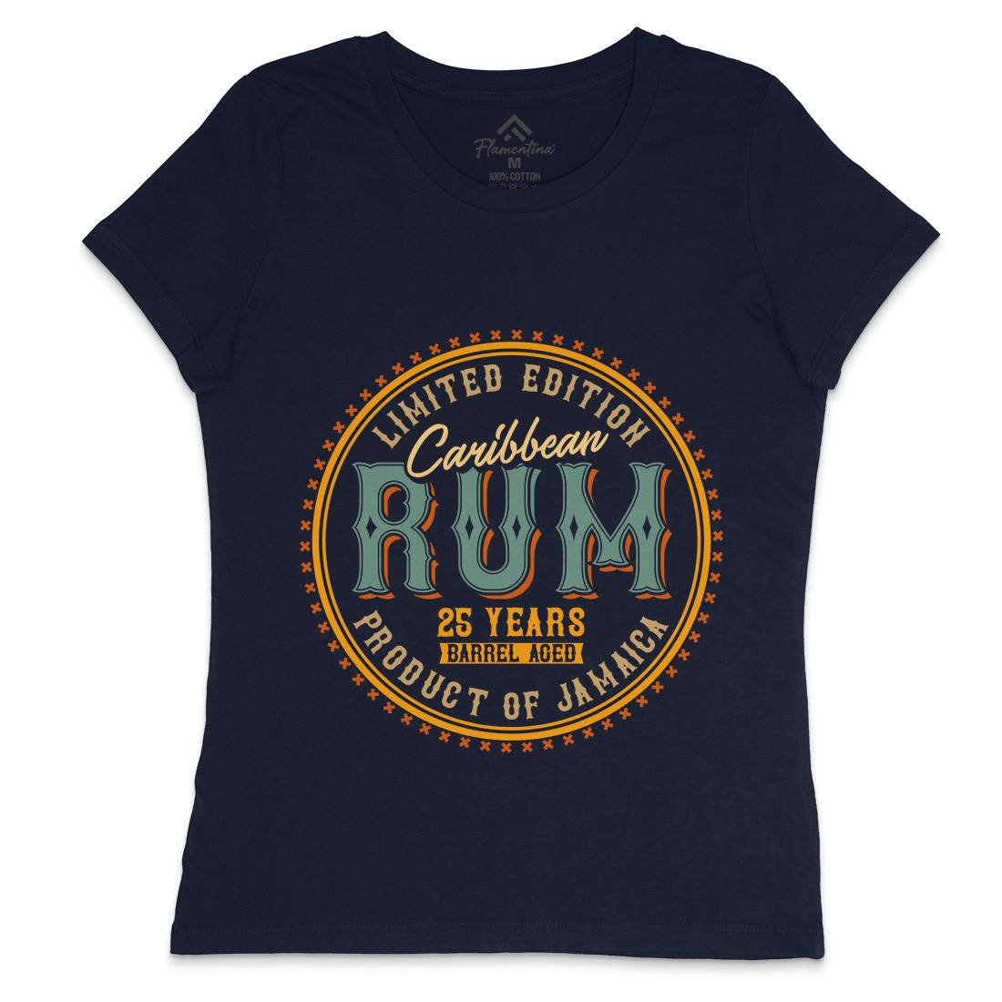 Caribbean Rum Womens Crew Neck T-Shirt Drinks C816