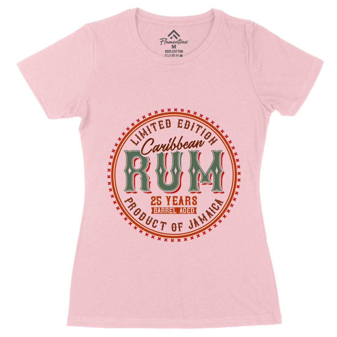 Caribbean Rum Womens Organic Crew Neck T-Shirt Drinks C816