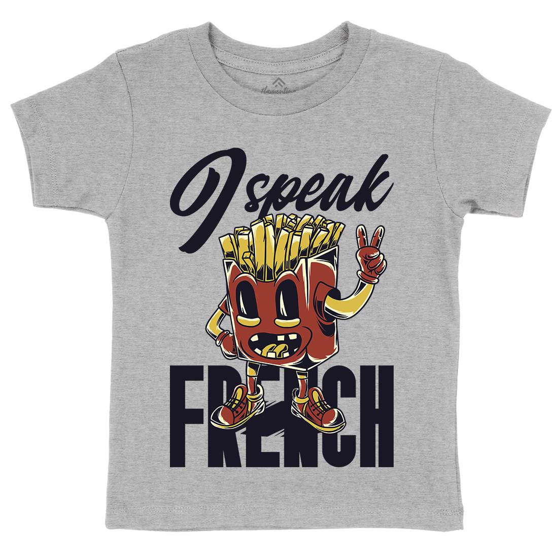 I Speak French Kids Crew Neck T-Shirt Food C817