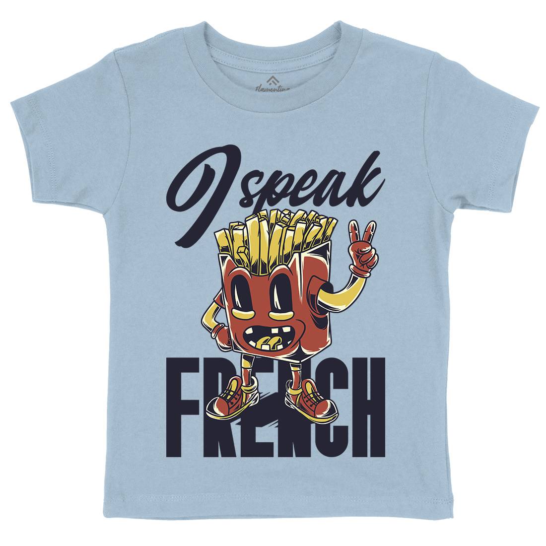 I Speak French Kids Organic Crew Neck T-Shirt Food C817