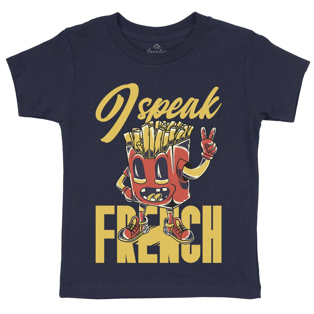 I Speak French Kids Organic Crew Neck T-Shirt Food C817