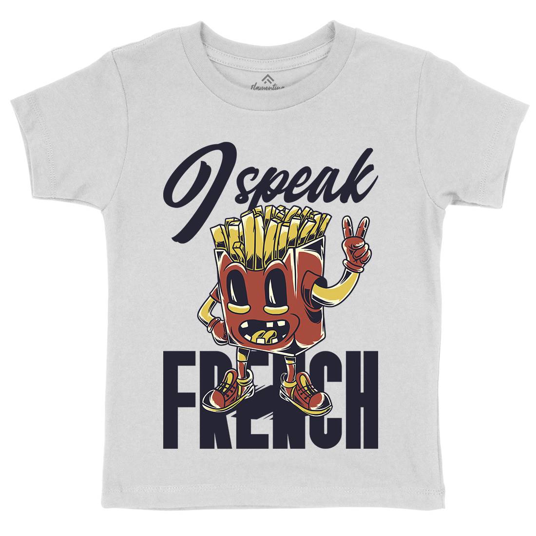 I Speak French Kids Crew Neck T-Shirt Food C817