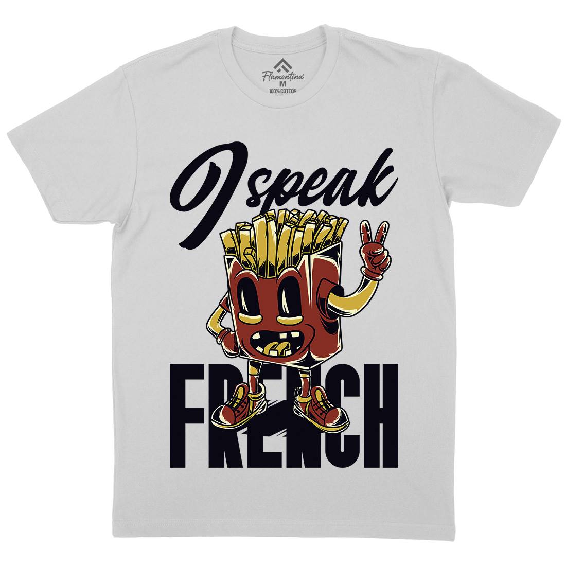 I Speak French Mens Crew Neck T-Shirt Food C817