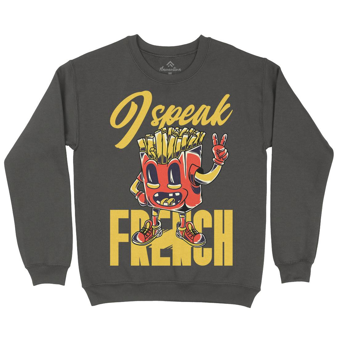 I Speak French Mens Crew Neck Sweatshirt Food C817