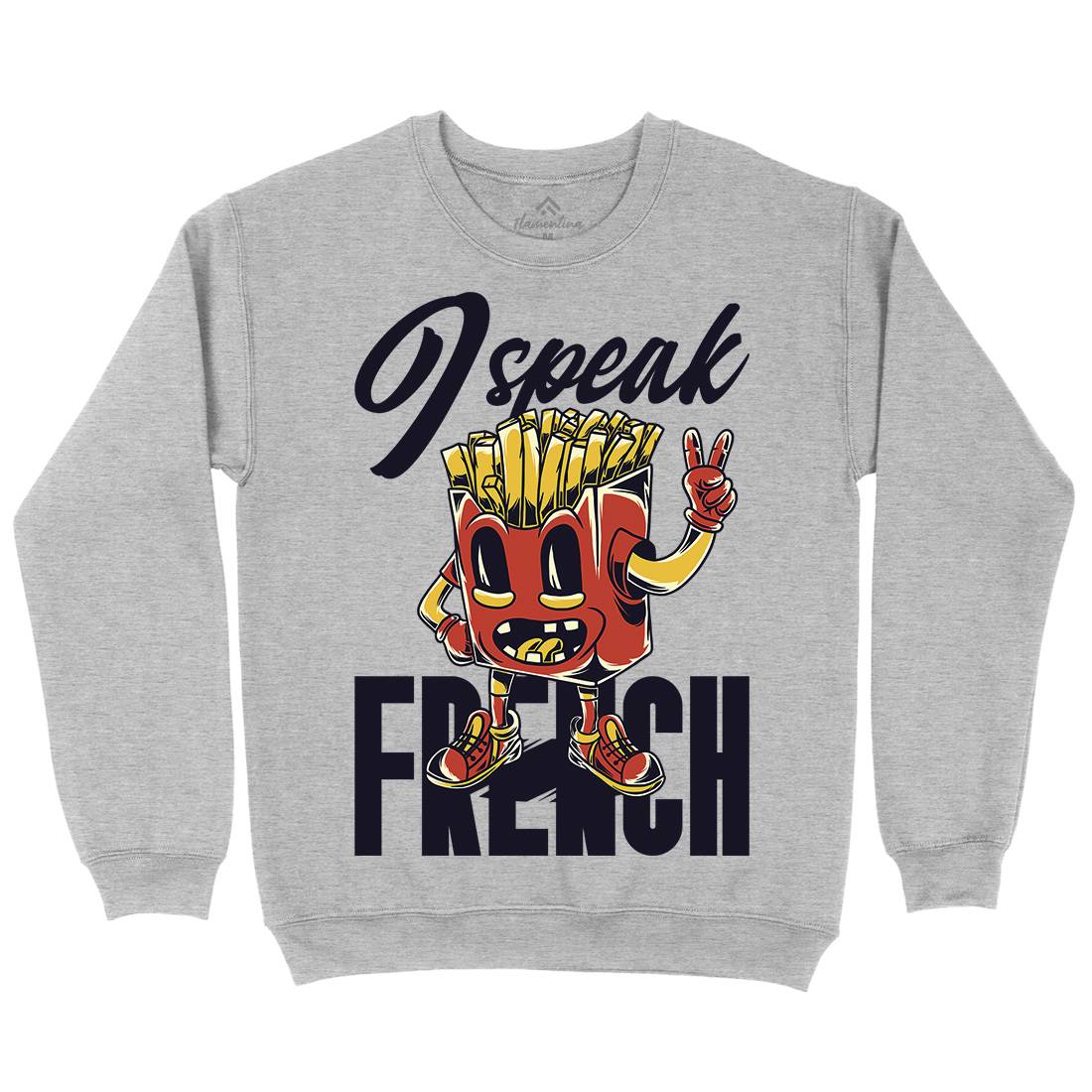 I Speak French Kids Crew Neck Sweatshirt Food C817