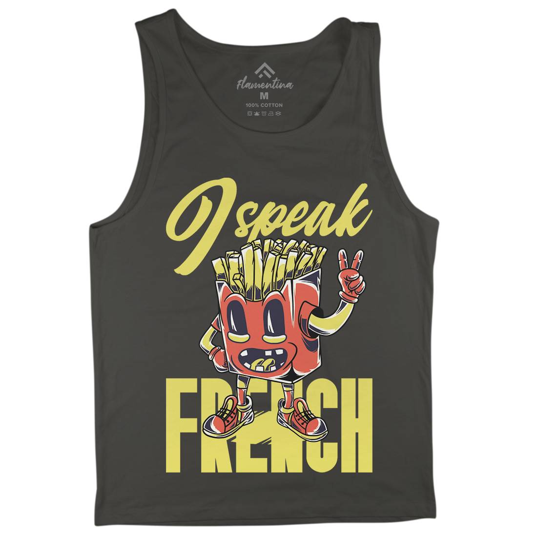I Speak French Mens Tank Top Vest Food C817