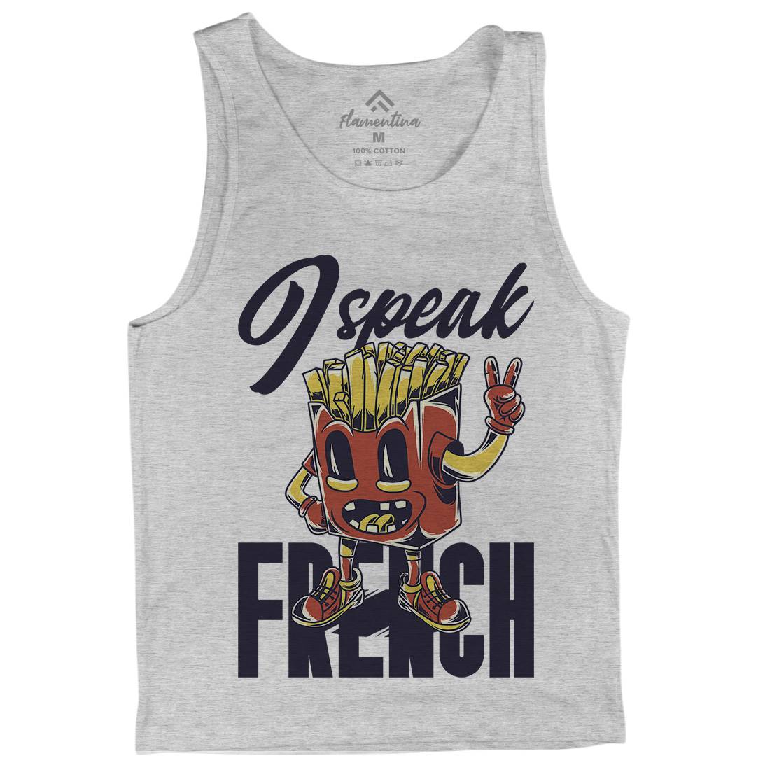 I Speak French Mens Tank Top Vest Food C817