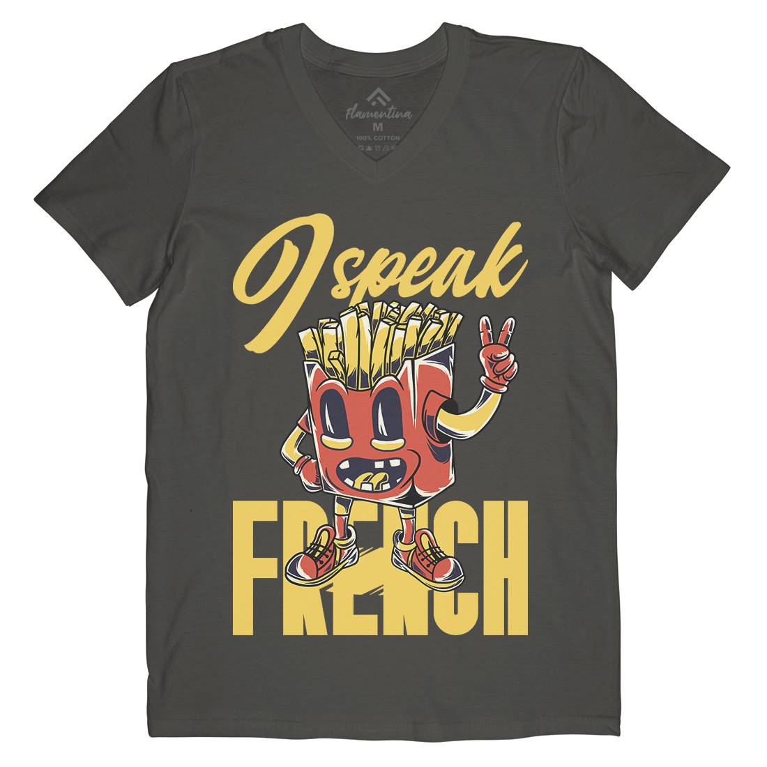 I Speak French Mens V-Neck T-Shirt Food C817