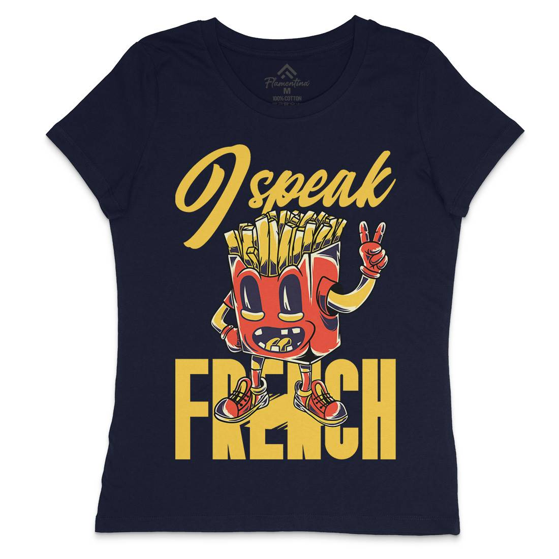 I Speak French Womens Crew Neck T-Shirt Food C817