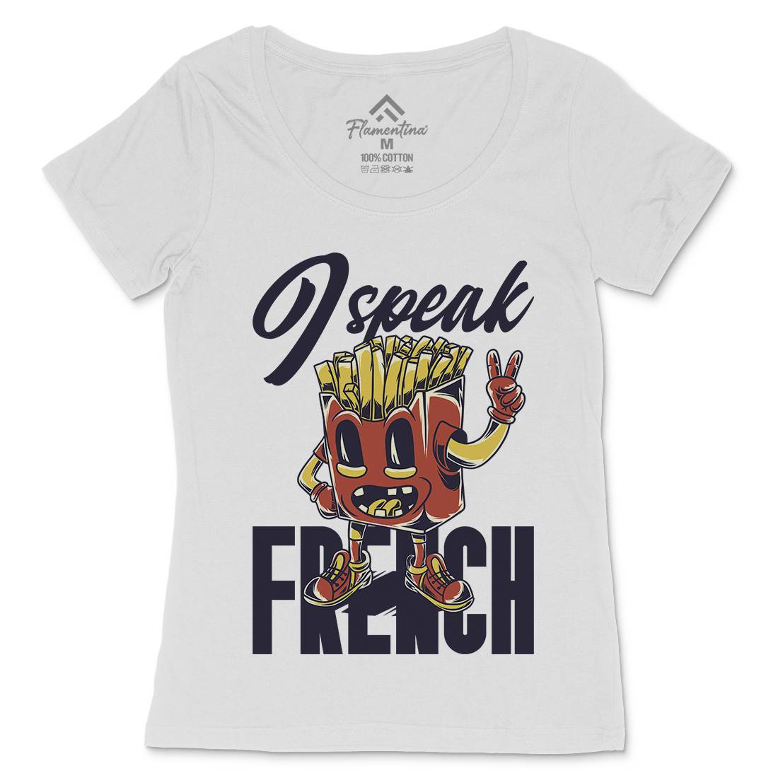 I Speak French Womens Scoop Neck T-Shirt Food C817