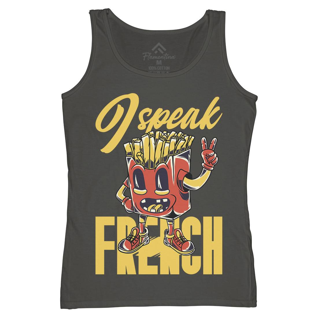 I Speak French Womens Organic Tank Top Vest Food C817