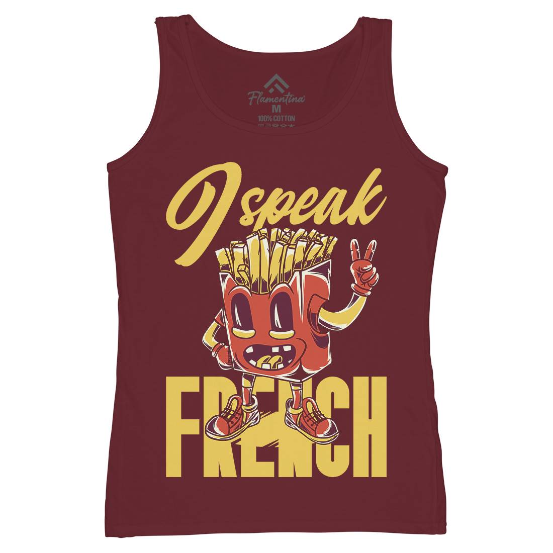 I Speak French Womens Organic Tank Top Vest Food C817