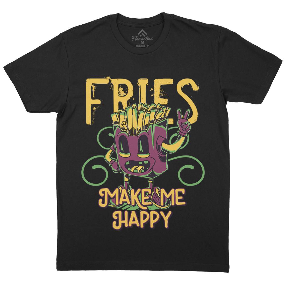 Fries Mens Crew Neck T-Shirt Food C818