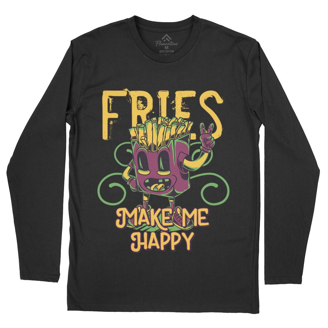 Fries Mens Long Sleeve T-Shirt Food C818