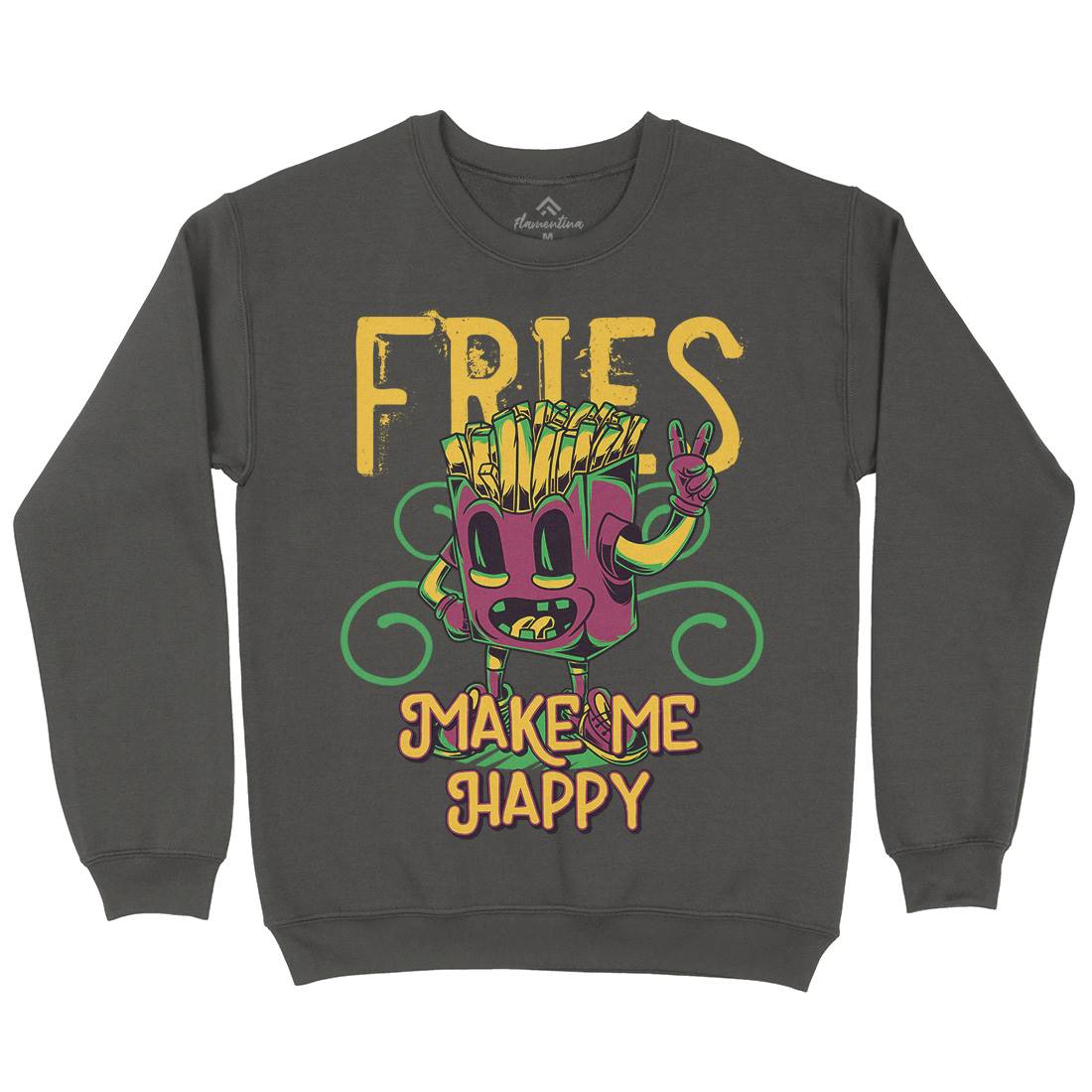 Fries Mens Crew Neck Sweatshirt Food C818