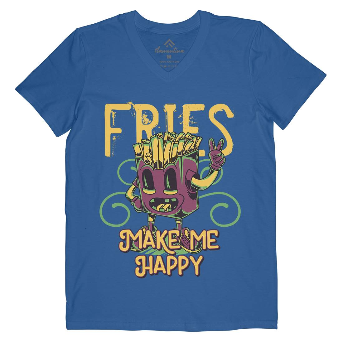 Fries Mens V-Neck T-Shirt Food C818