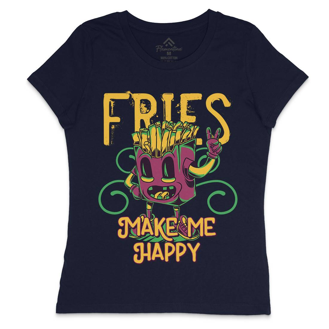 Fries Womens Crew Neck T-Shirt Food C818
