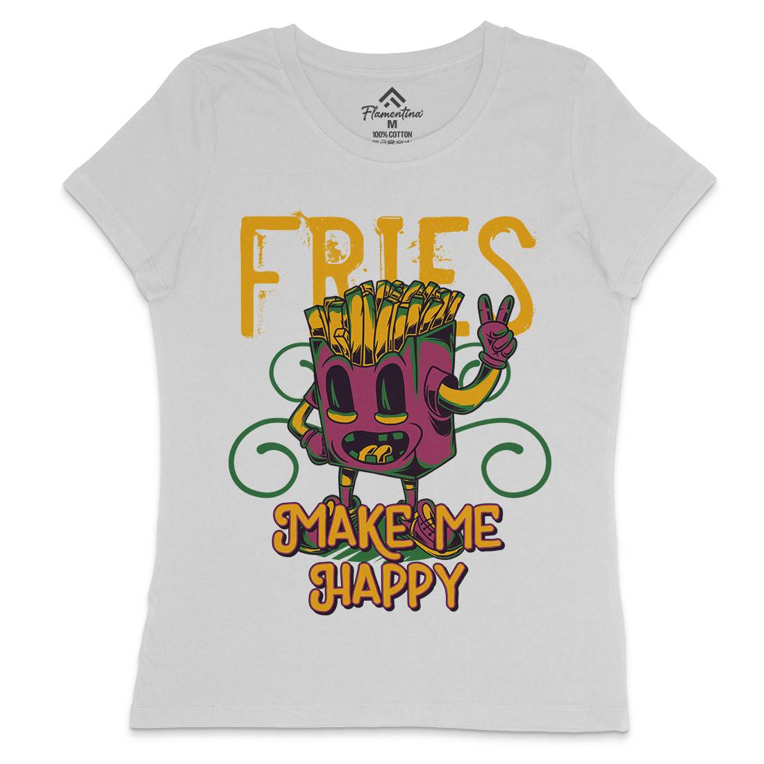 Fries Womens Crew Neck T-Shirt Food C818