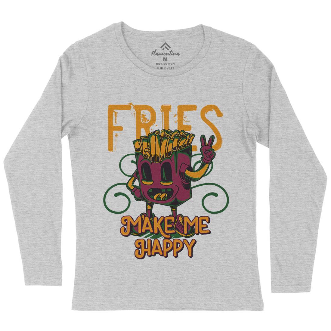 Fries Womens Long Sleeve T-Shirt Food C818