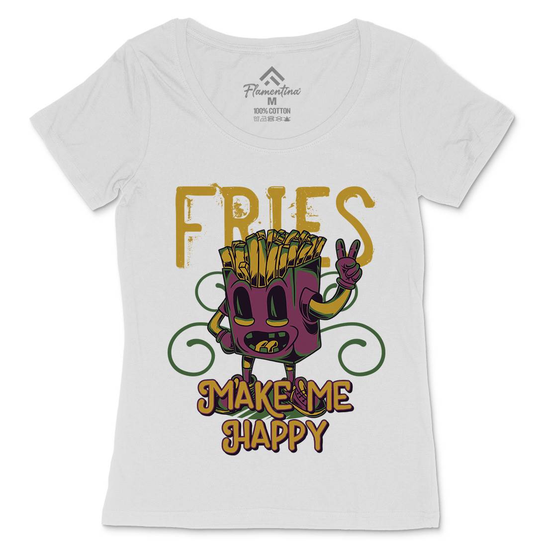 Fries Womens Scoop Neck T-Shirt Food C818