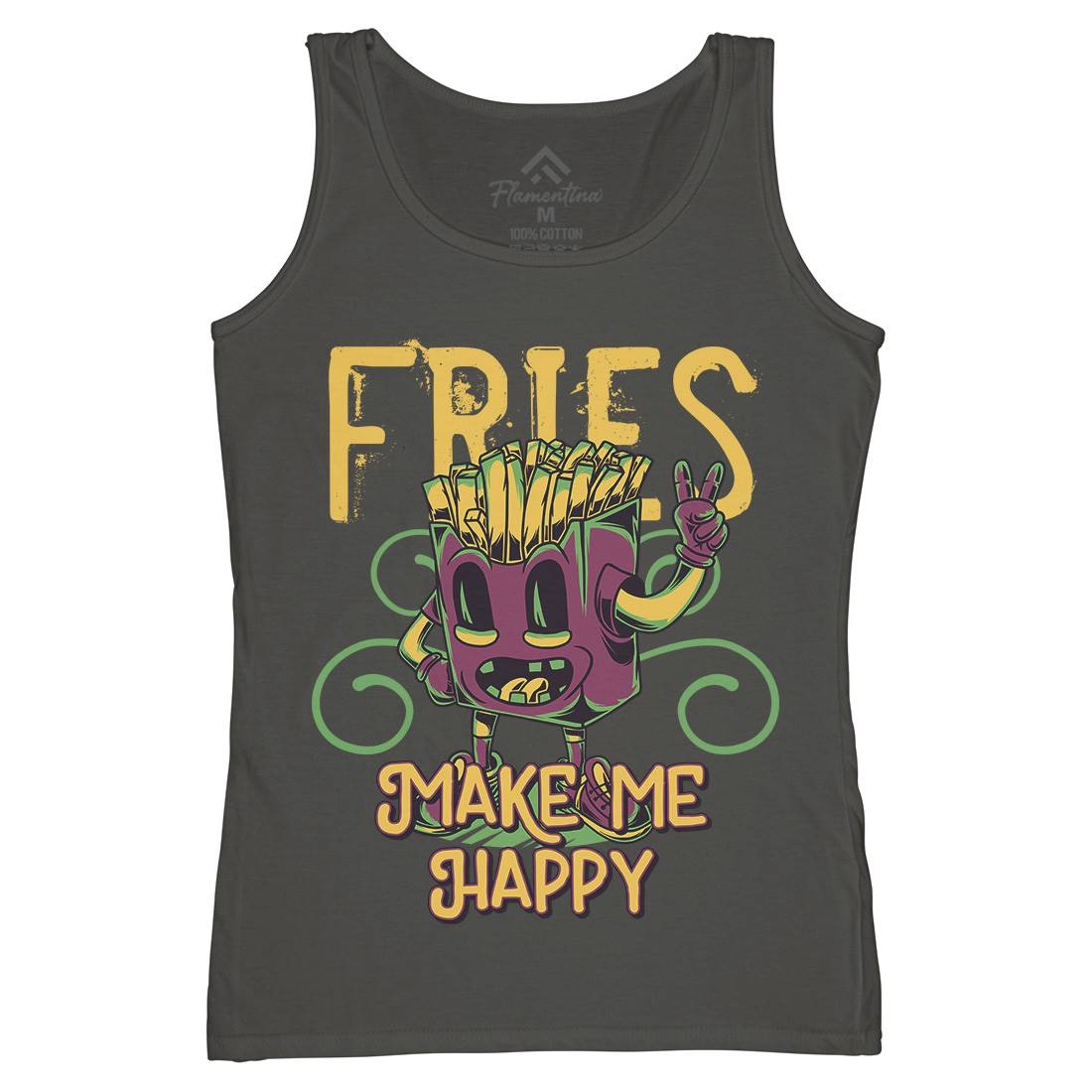 Fries Womens Organic Tank Top Vest Food C818