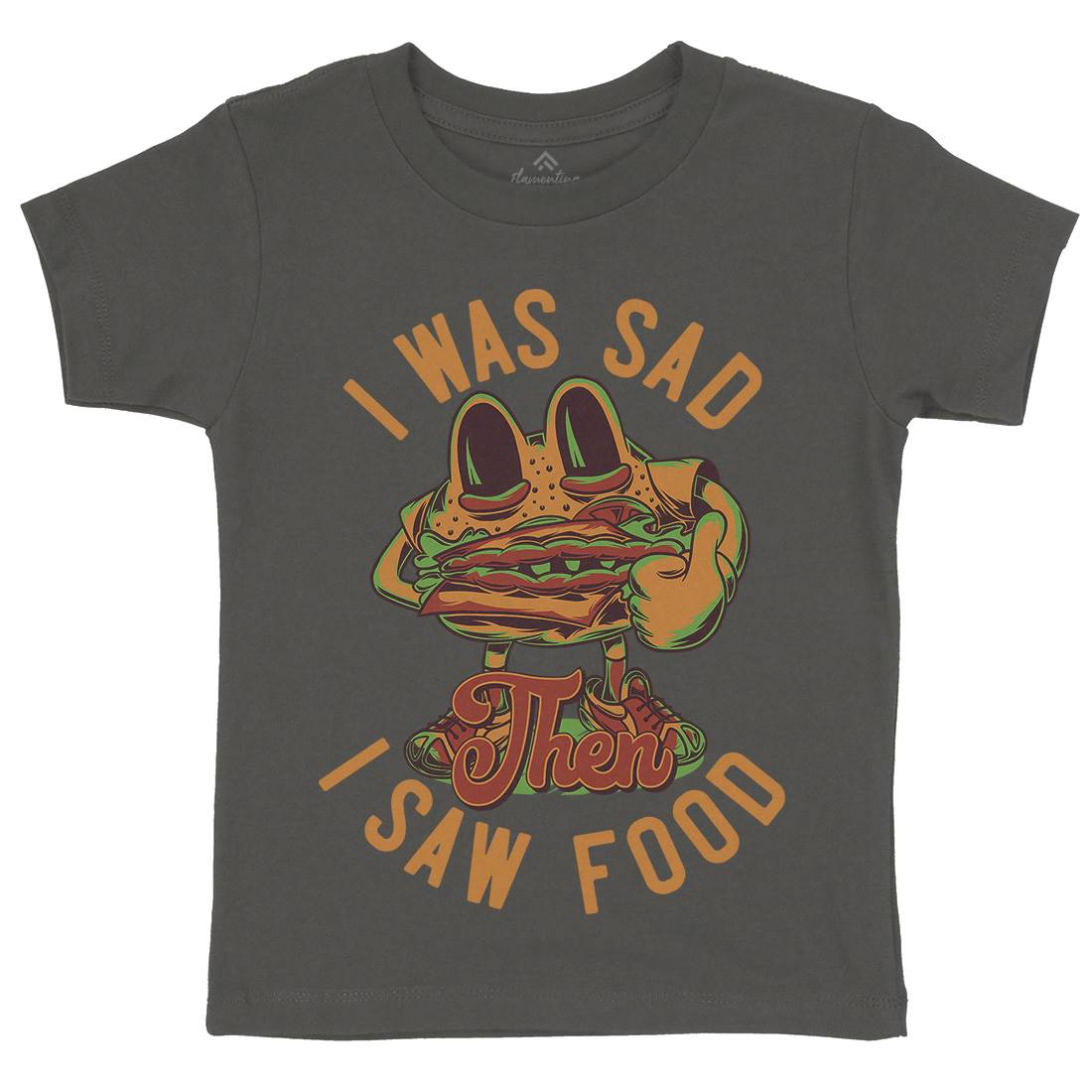 I Was Sad Kids Organic Crew Neck T-Shirt Food C819