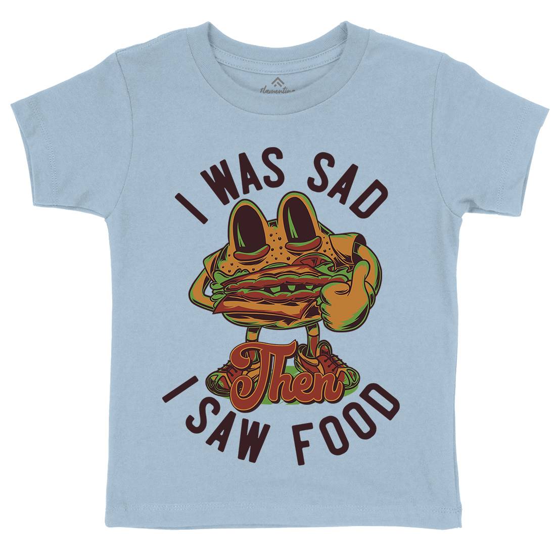 I Was Sad Kids Organic Crew Neck T-Shirt Food C819