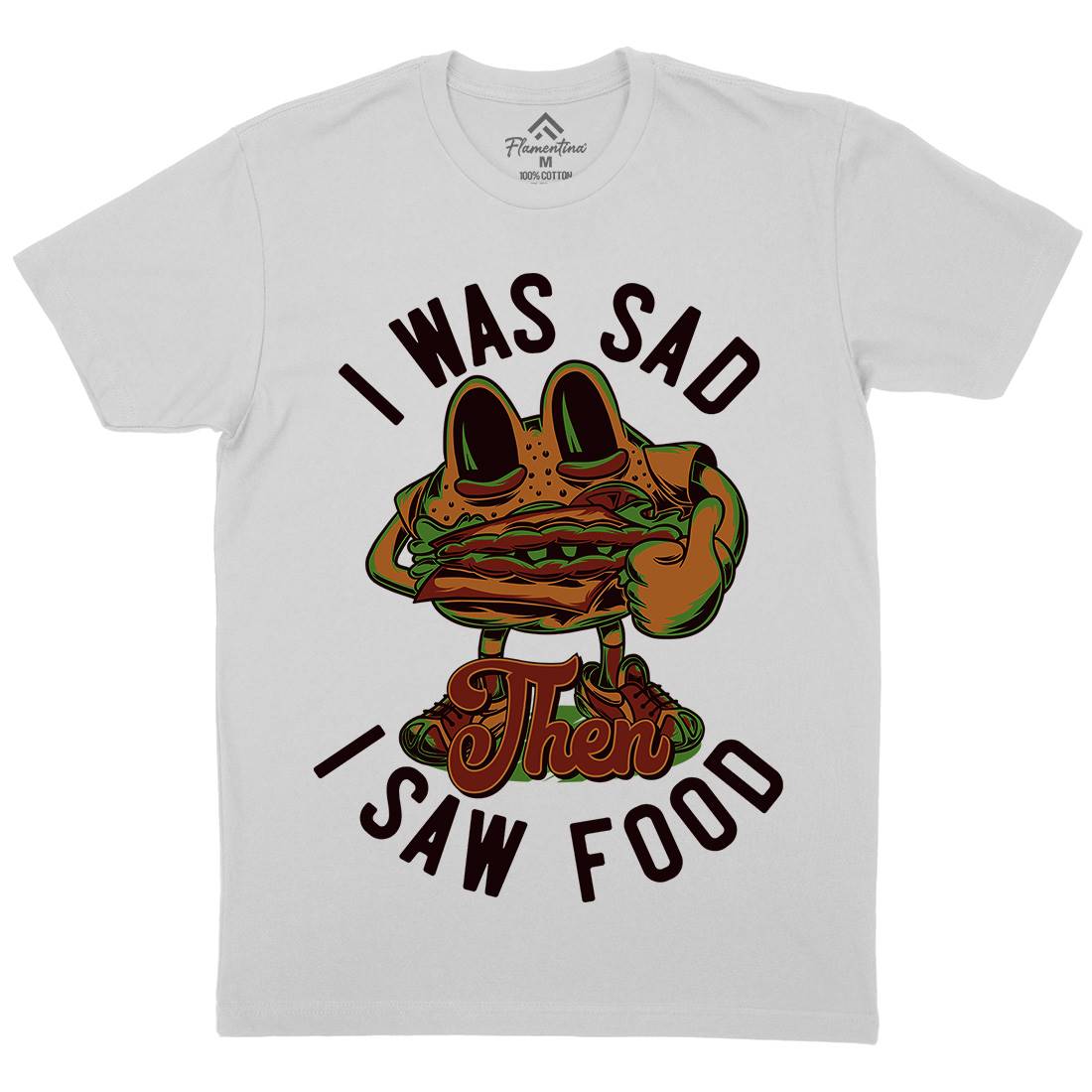 I Was Sad Mens Crew Neck T-Shirt Food C819