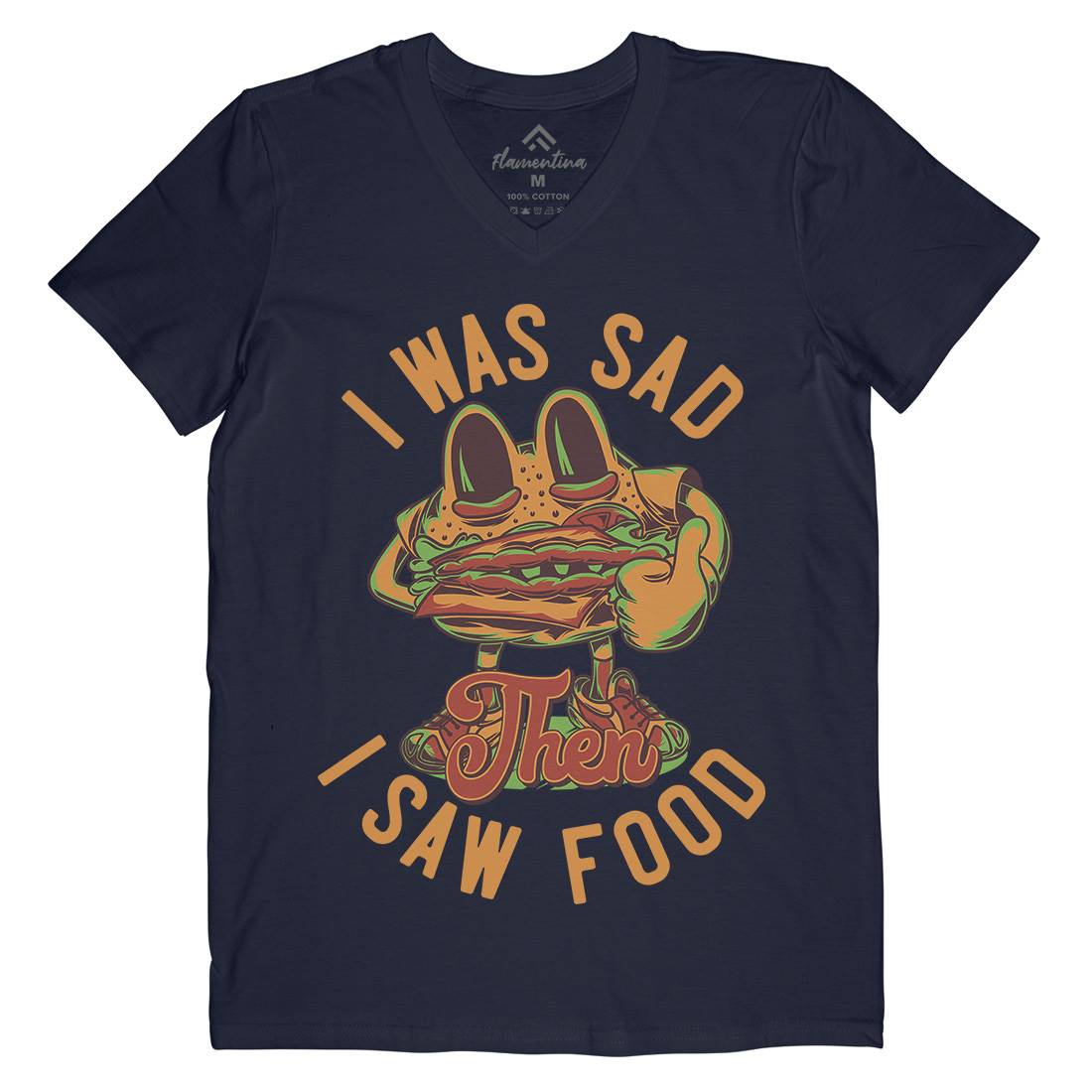 I Was Sad Mens V-Neck T-Shirt Food C819