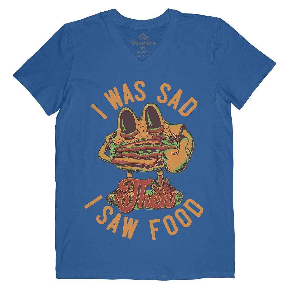 I Was Sad Mens V-Neck T-Shirt Food C819