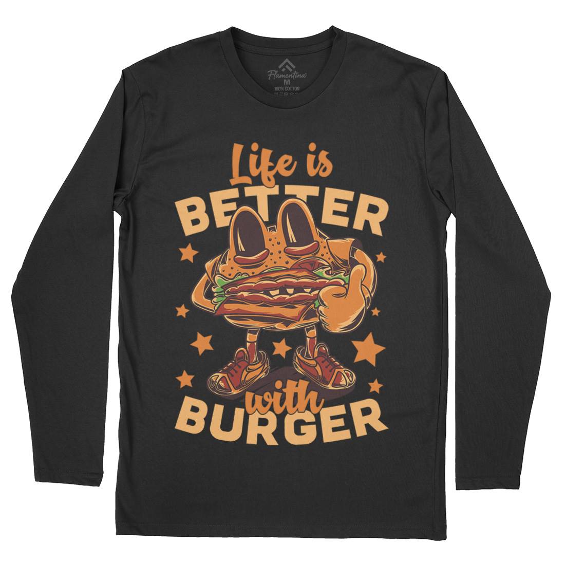 Life Is Better Mens Long Sleeve T-Shirt Food C820