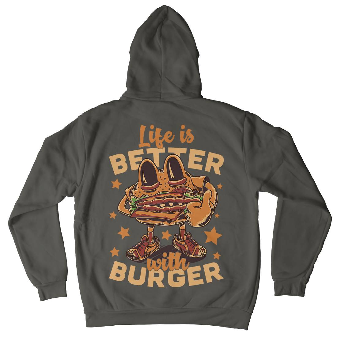 Life Is Better Mens Hoodie With Pocket Food C820