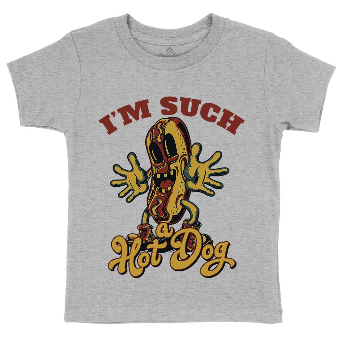 Hot Dog Kids Crew Neck T-Shirt Food C821