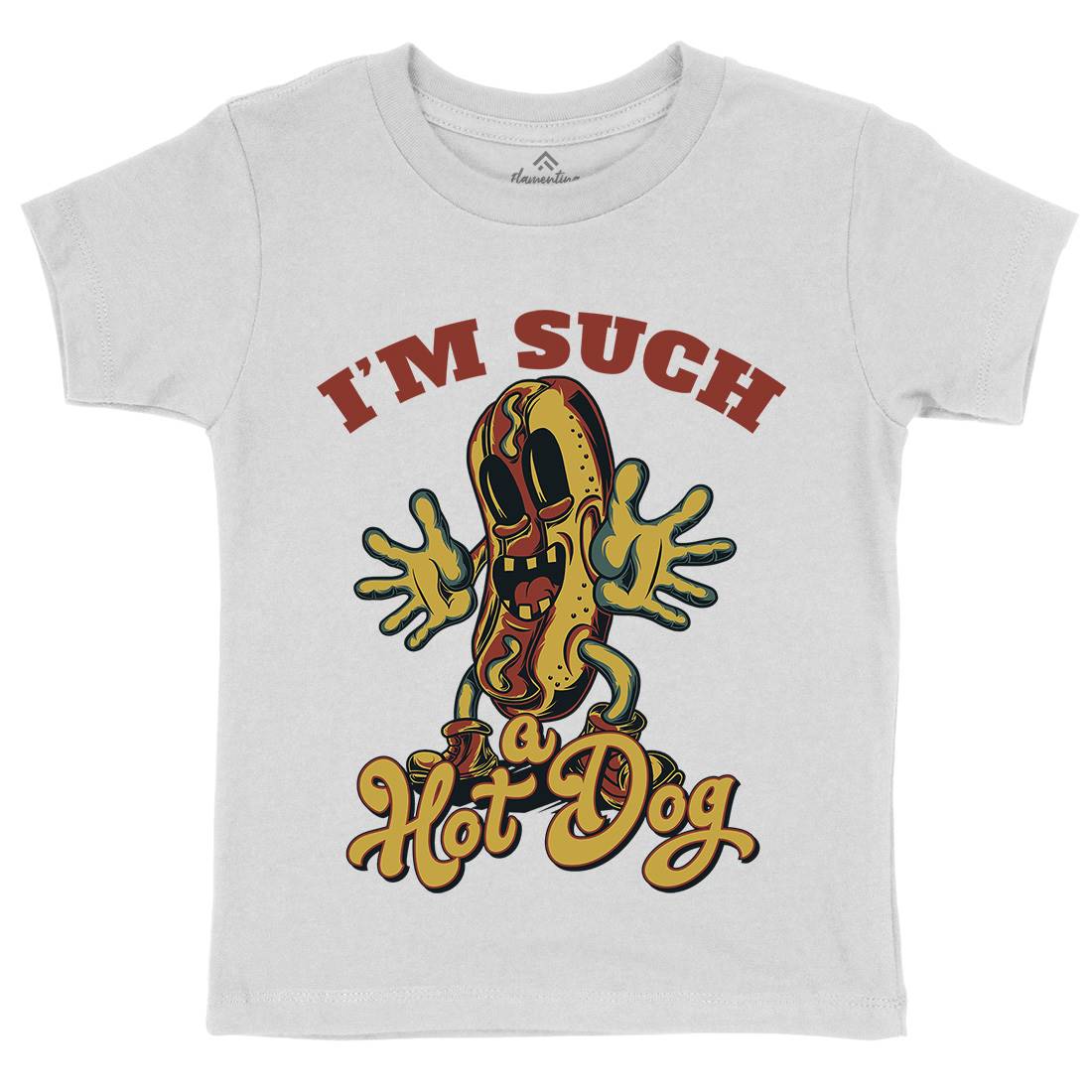 Hot Dog Kids Organic Crew Neck T-Shirt Food C821
