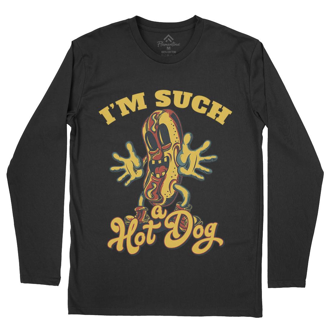 Hot Dog Mens Long Sleeve T-Shirt Food C821