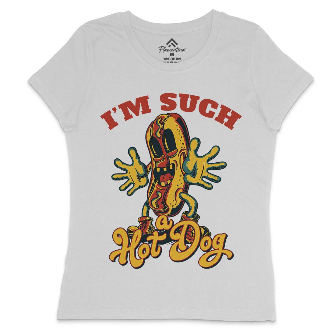 Hot Dog Womens Crew Neck T-Shirt Food C821