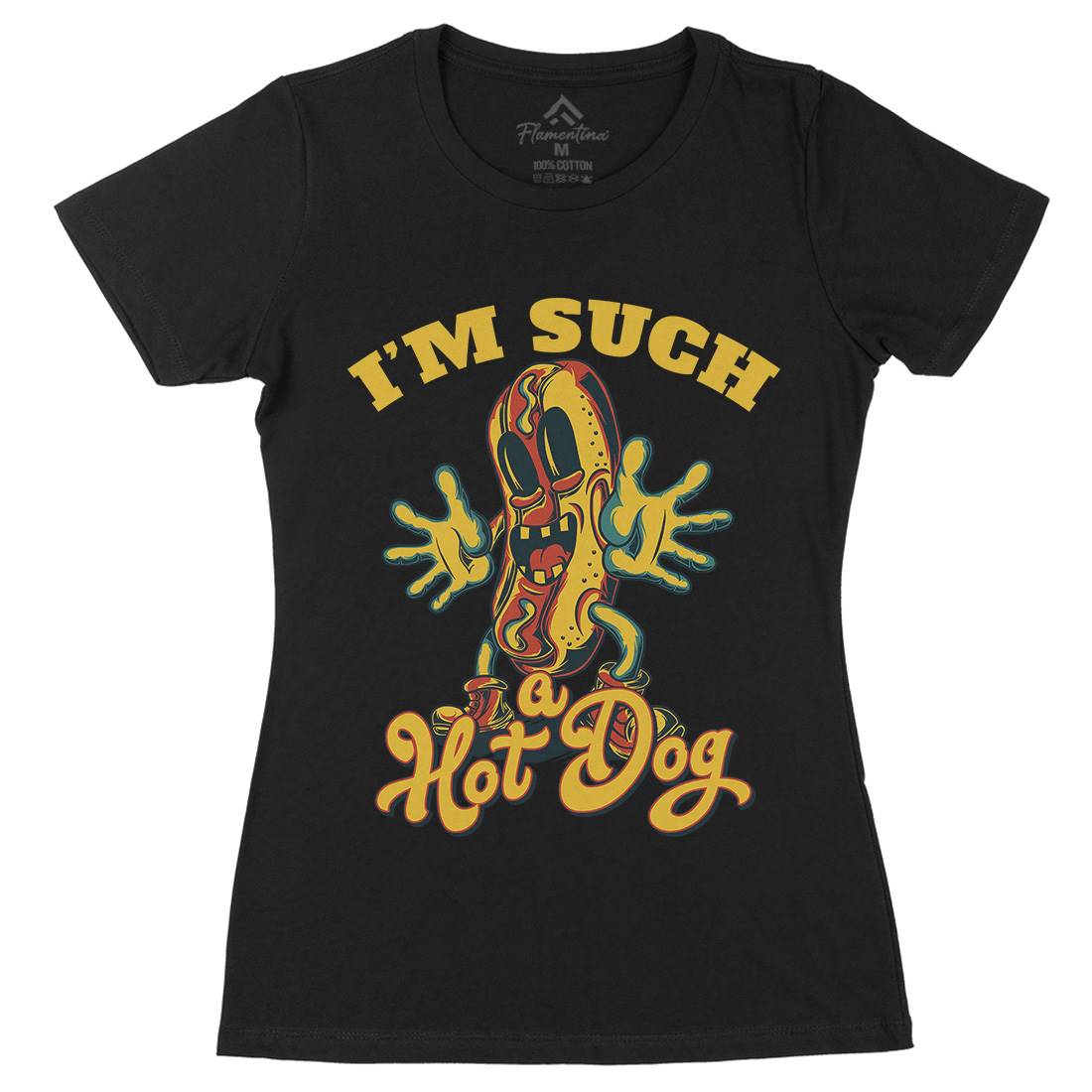 Hot Dog Womens Organic Crew Neck T-Shirt Food C821
