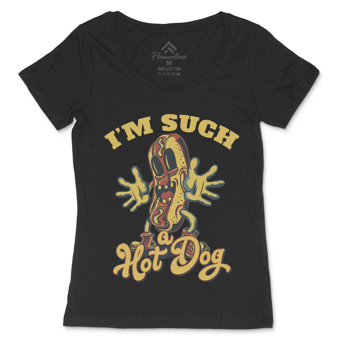 Hot Dog Womens Scoop Neck T-Shirt Food C821