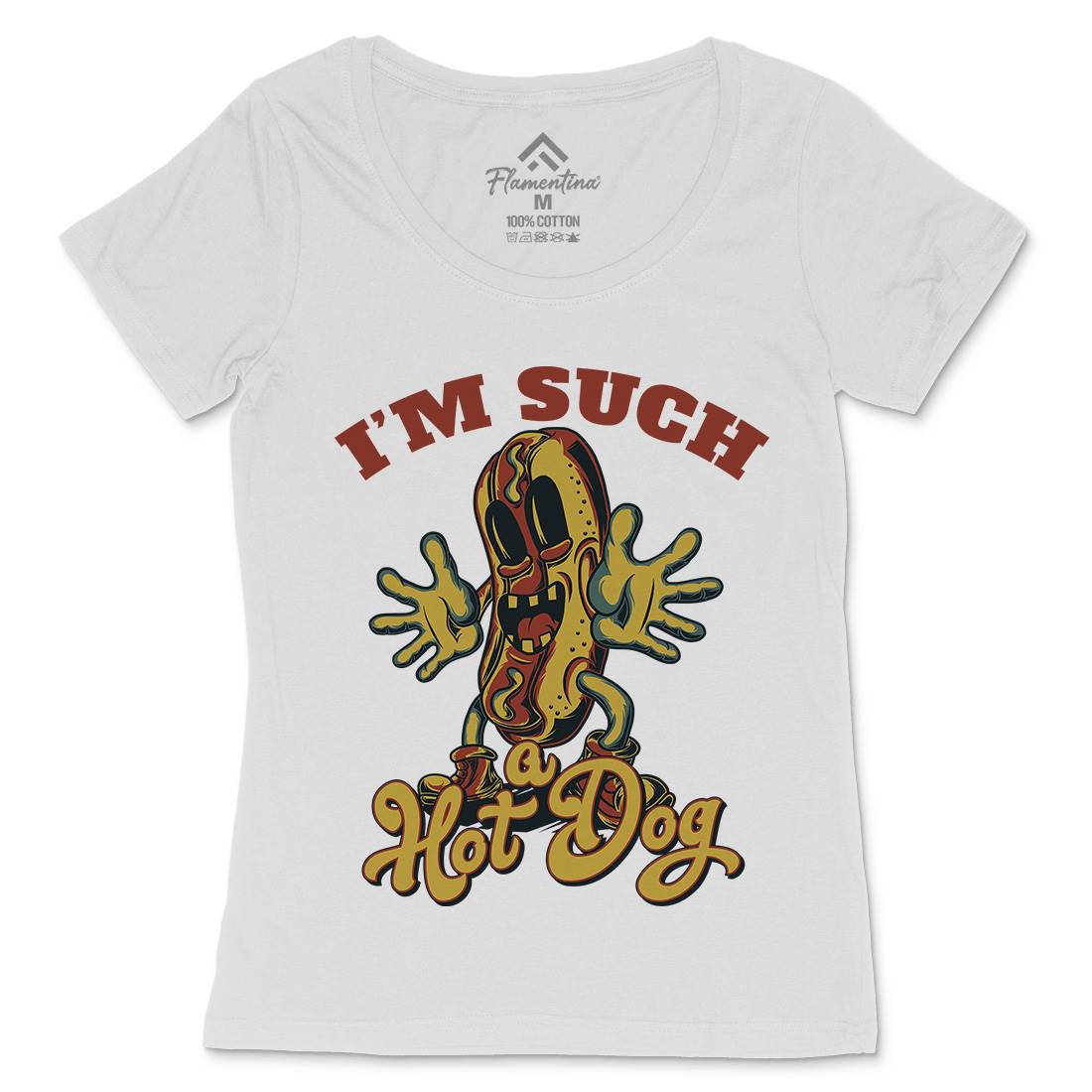 Hot Dog Womens Scoop Neck T-Shirt Food C821