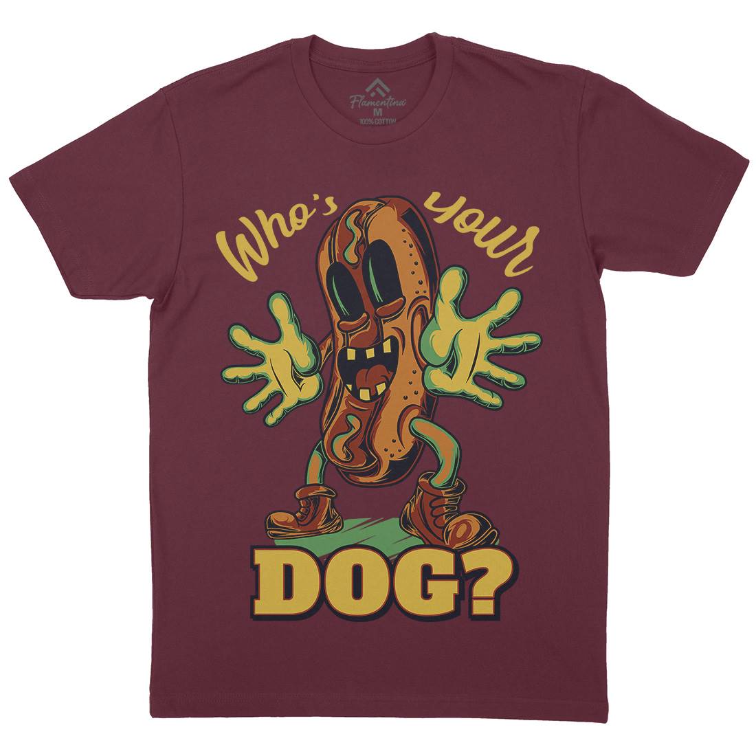 Hot Dog Mens Organic Crew Neck T-Shirt Food C822