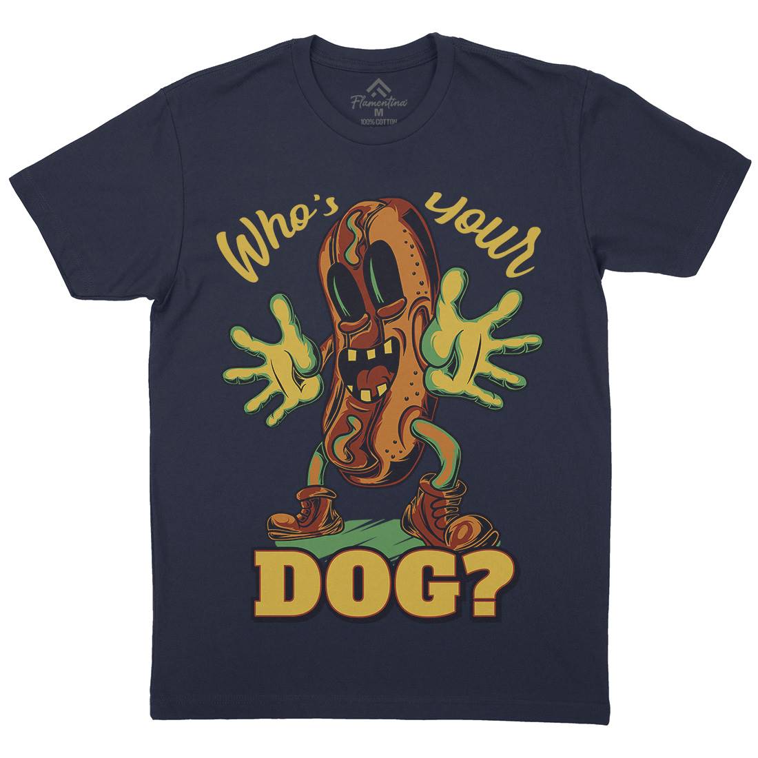 Hot Dog Mens Organic Crew Neck T-Shirt Food C822