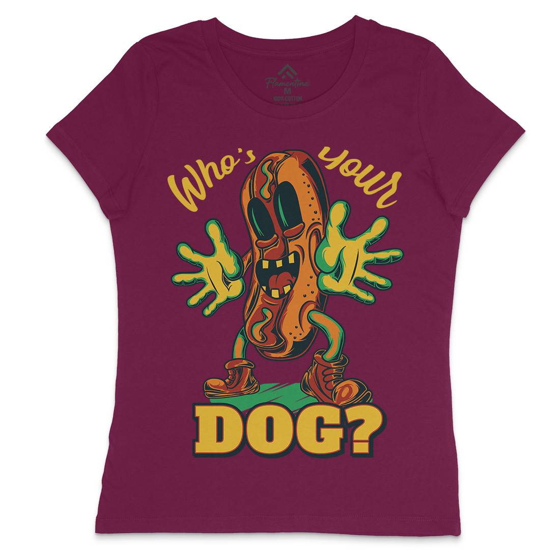 Hot Dog Womens Crew Neck T-Shirt Food C822