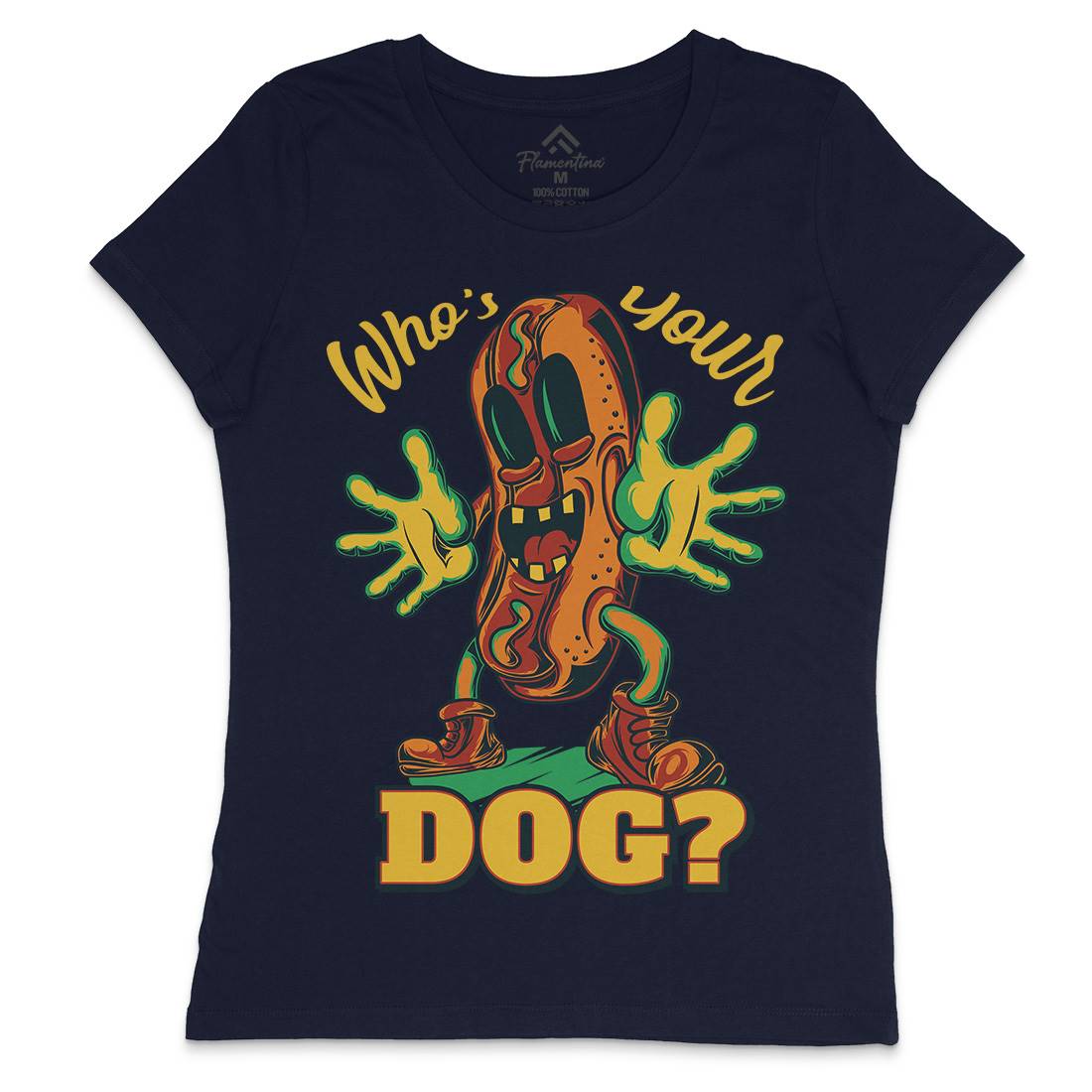 Hot Dog Womens Crew Neck T-Shirt Food C822