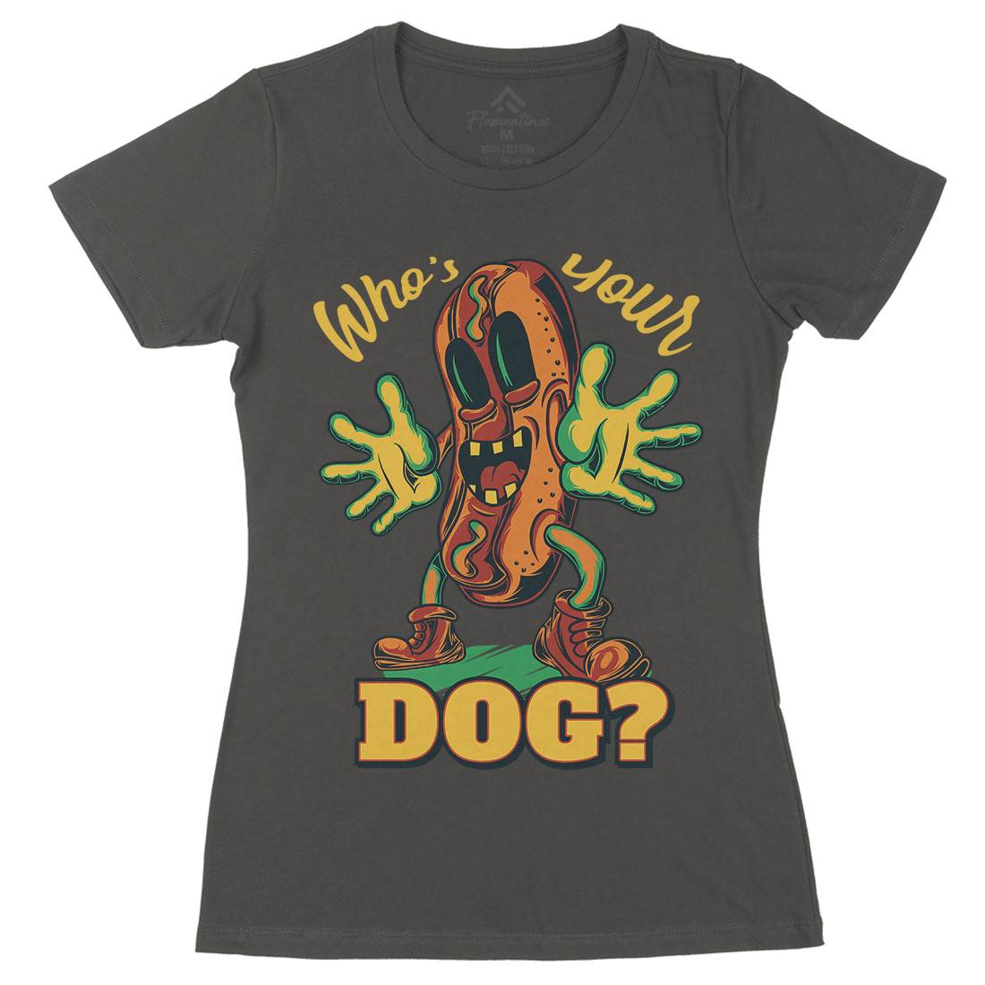 Hot Dog Womens Organic Crew Neck T-Shirt Food C822