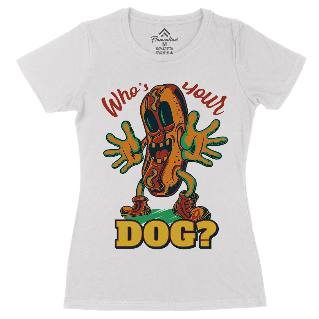 Hot Dog Womens Organic Crew Neck T-Shirt Food C822